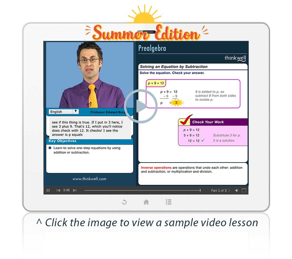 Prealgebra Online Course - Summer Edition