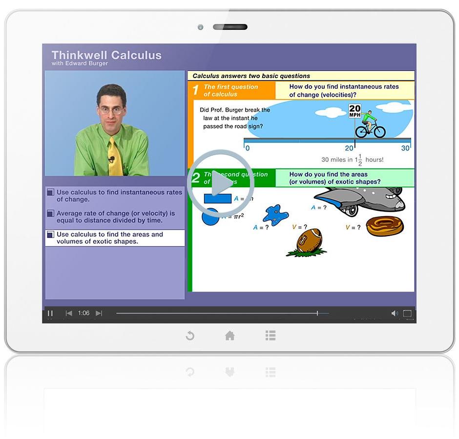 Thinkwell's Calculus with Professor Edward Burger Sample Video Lesson