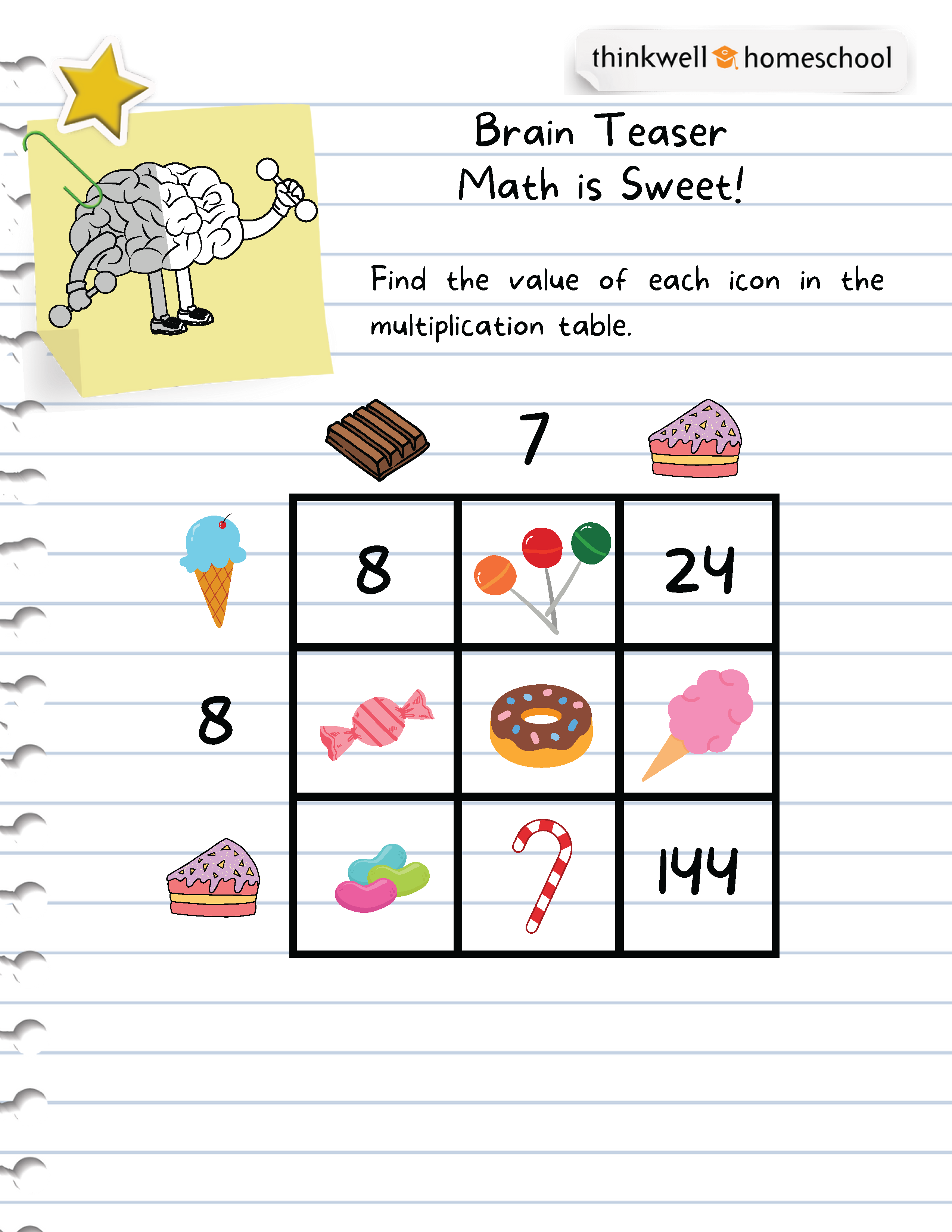 Free Math Puzzles | Thinkwell Homeschool, image size:2550x3300