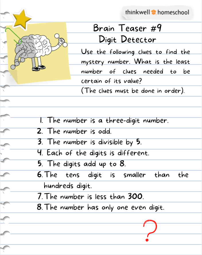 Thinkwell Brain Teaser#9: Digit Detector