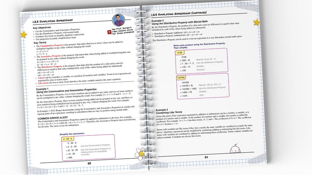 Honors Algebra 1 Companion Book Volume 1