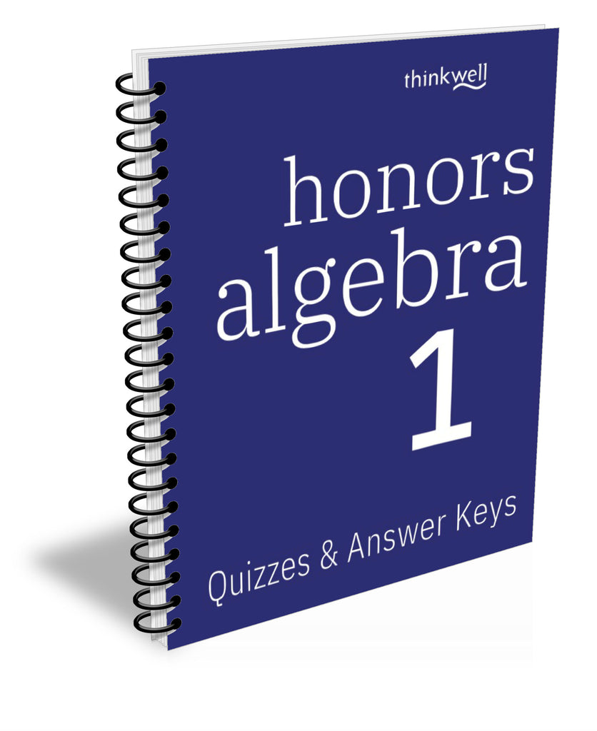 Honors Algebra 1 Quizzes and Answer Keys