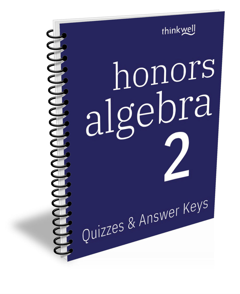 Honors Algebra 2 Quizzes and Answer Keys