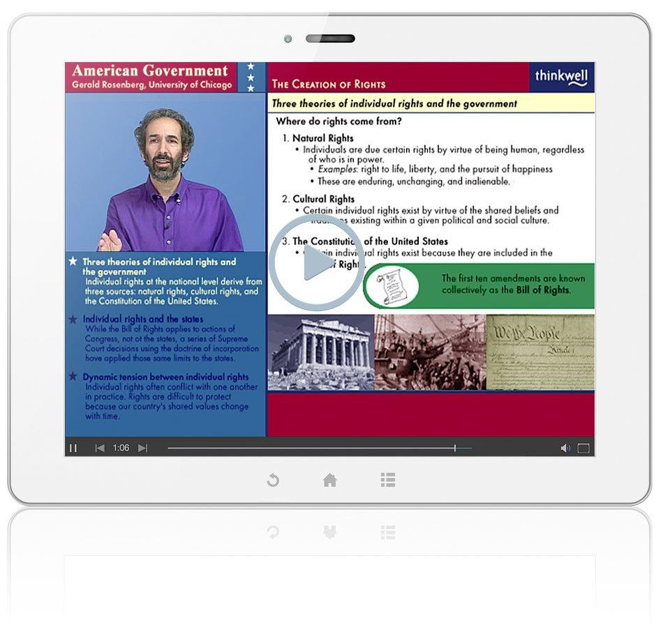 Thinkwell's AP American Government with Professors Gerald Rosenberg, Matthew Dickinson, and Mark Rom Video Screenshot