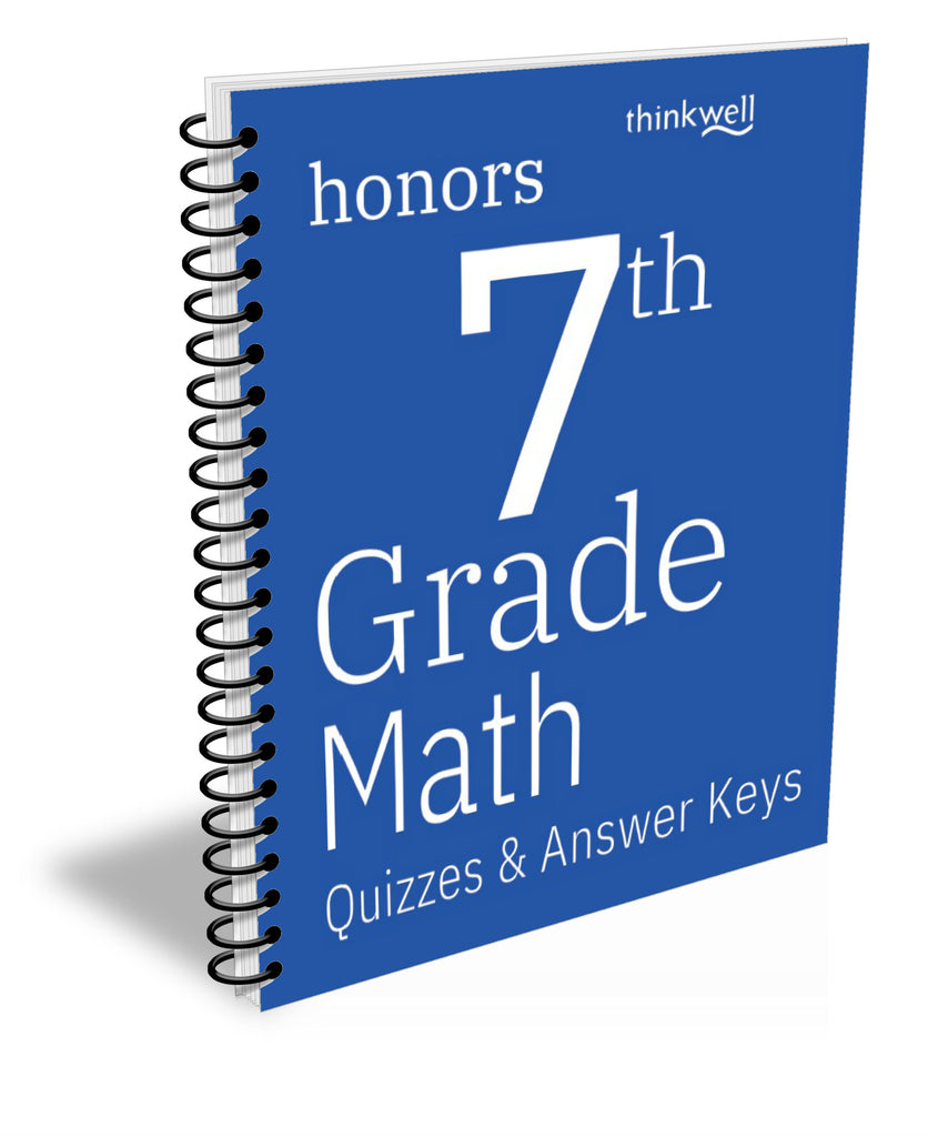 Honors 7th Grade Math Quizzes and Answer Keys