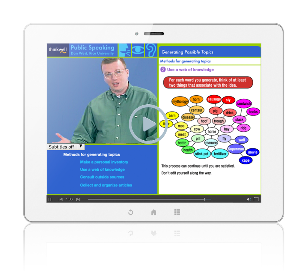 Sample of Thinkwell's Public Speaking videos